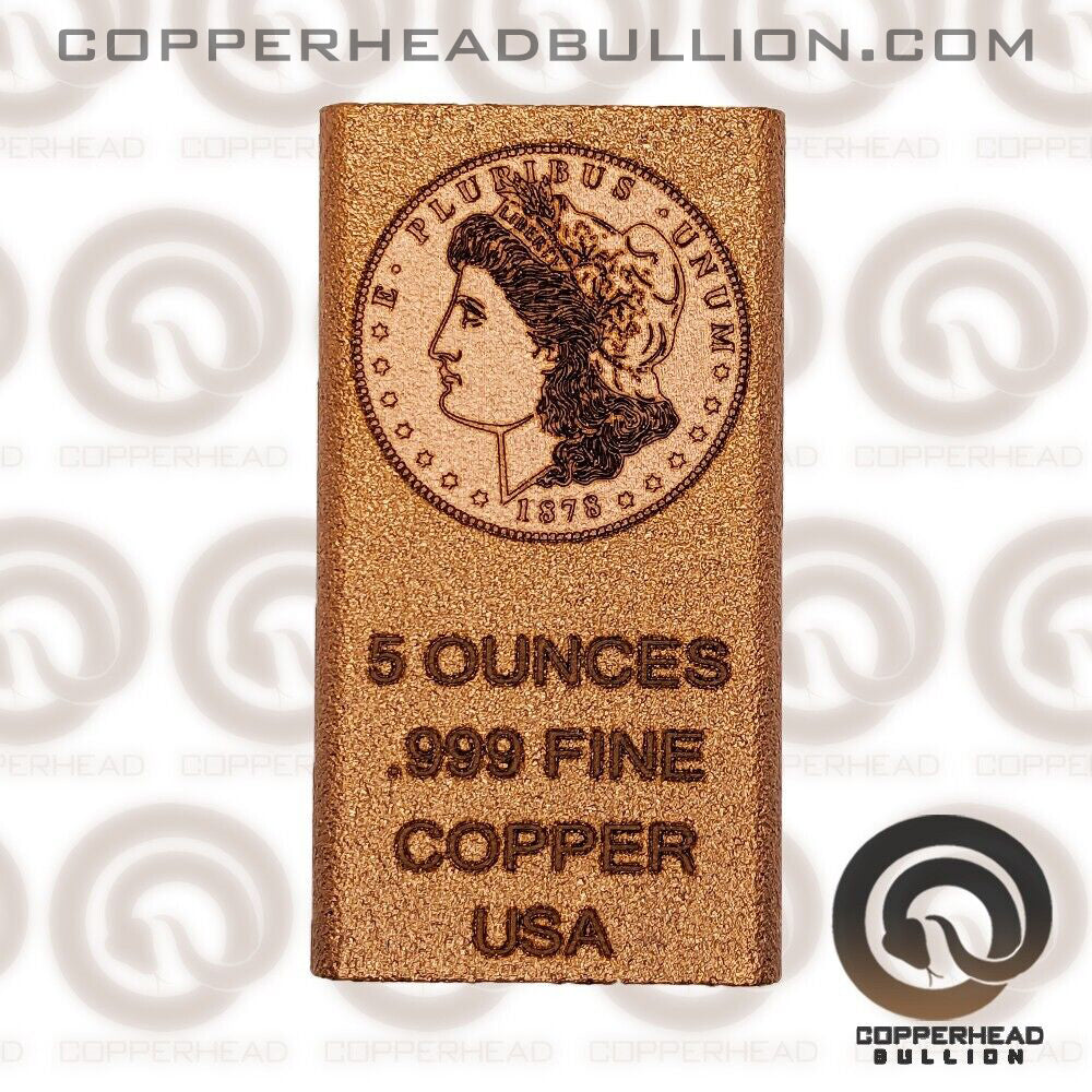 5 oz Copper Bar Head Copperhead Bullion