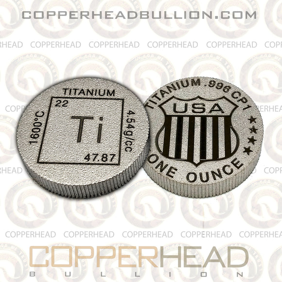 1 oz Titanium Round - Element/Shield