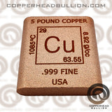 5 Pound Cast Copper Bar - Element Design