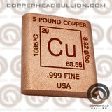 5 Pound Cast Copper Bar - Element Design