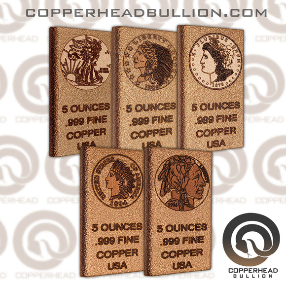 5 oz Copper Bar - US Coin Series Complete Set