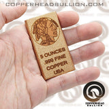 5 oz Copper Bar - Buffalo Nickel