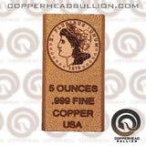 5 oz Copper Bar - Morgan Head