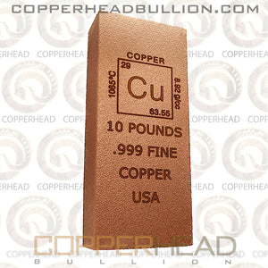 10 Pound Copper Bar - Square Edge Element