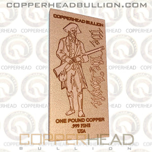 1 Pound Copper Bar - Second Amendment