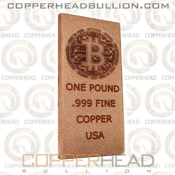 1 Pound Copper Bar - Bitcoin Advanced Design