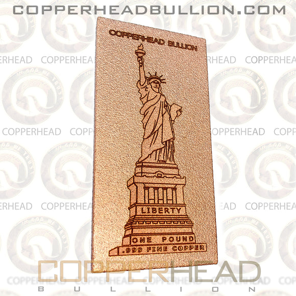 1 Pound Copper Bar - Statue of Liberty