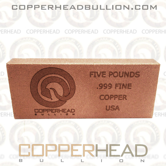 5 Pound Copper Bar - Copperhead Exclusive Design