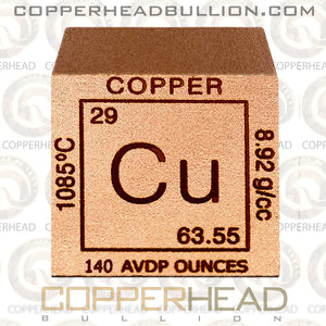 8.75 Pound / 140 oz  Copper Cube - Element Design